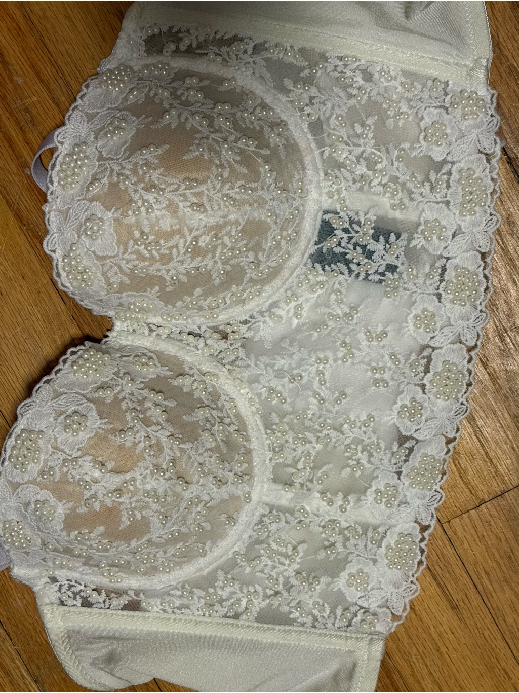 Windsor Ivory Lace Pearl-Embellished Crop Top